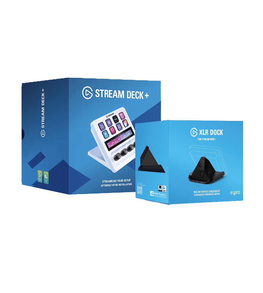 Stream Deck + (White) and XLR Dock MK.2 Bundle | Elgato